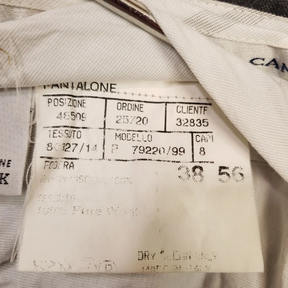 Canali Proposta Dress Pants Men 38 Gray Wool Pleated Cuffed Italy 79220 Trousers